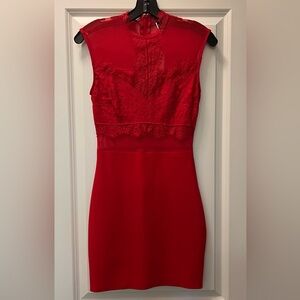 NWT WINDSOR Lace Mini Dress-Red